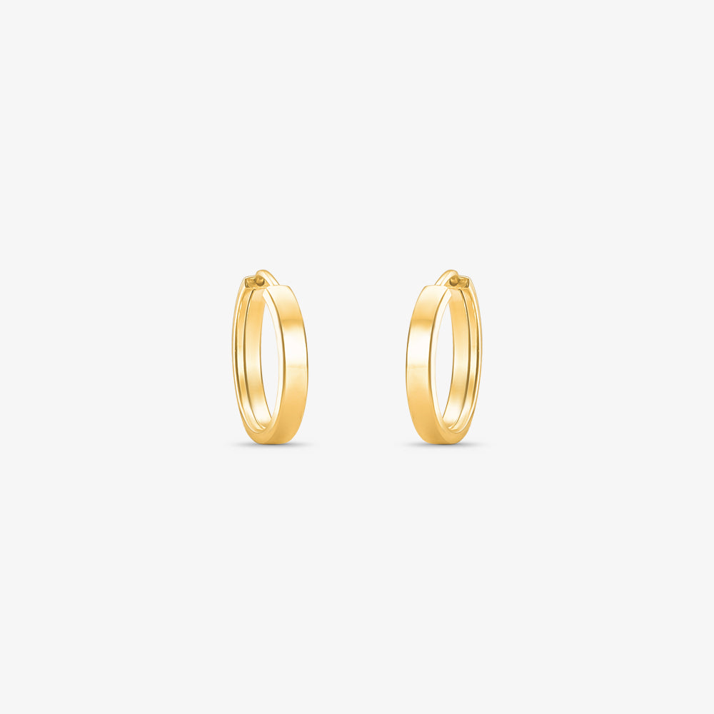 Brinco Argola Redonda Fio Retangular em Ouro Amarelo 18K