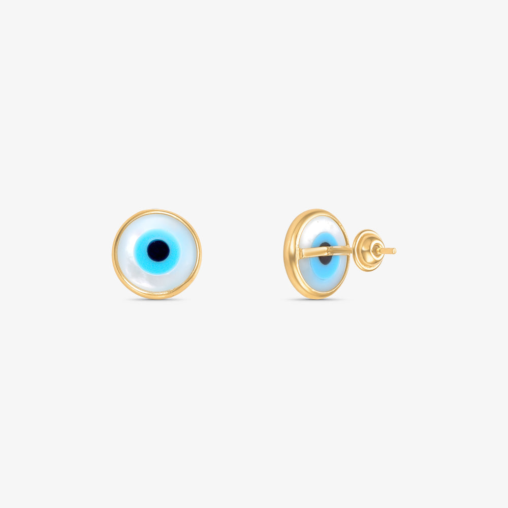Brinco Olho Grego Chapa em Ouro Amarelo 18K
