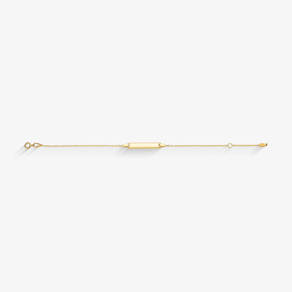 Pulseira Chapinha Chanfrada em Ouro Amarelo 18K
