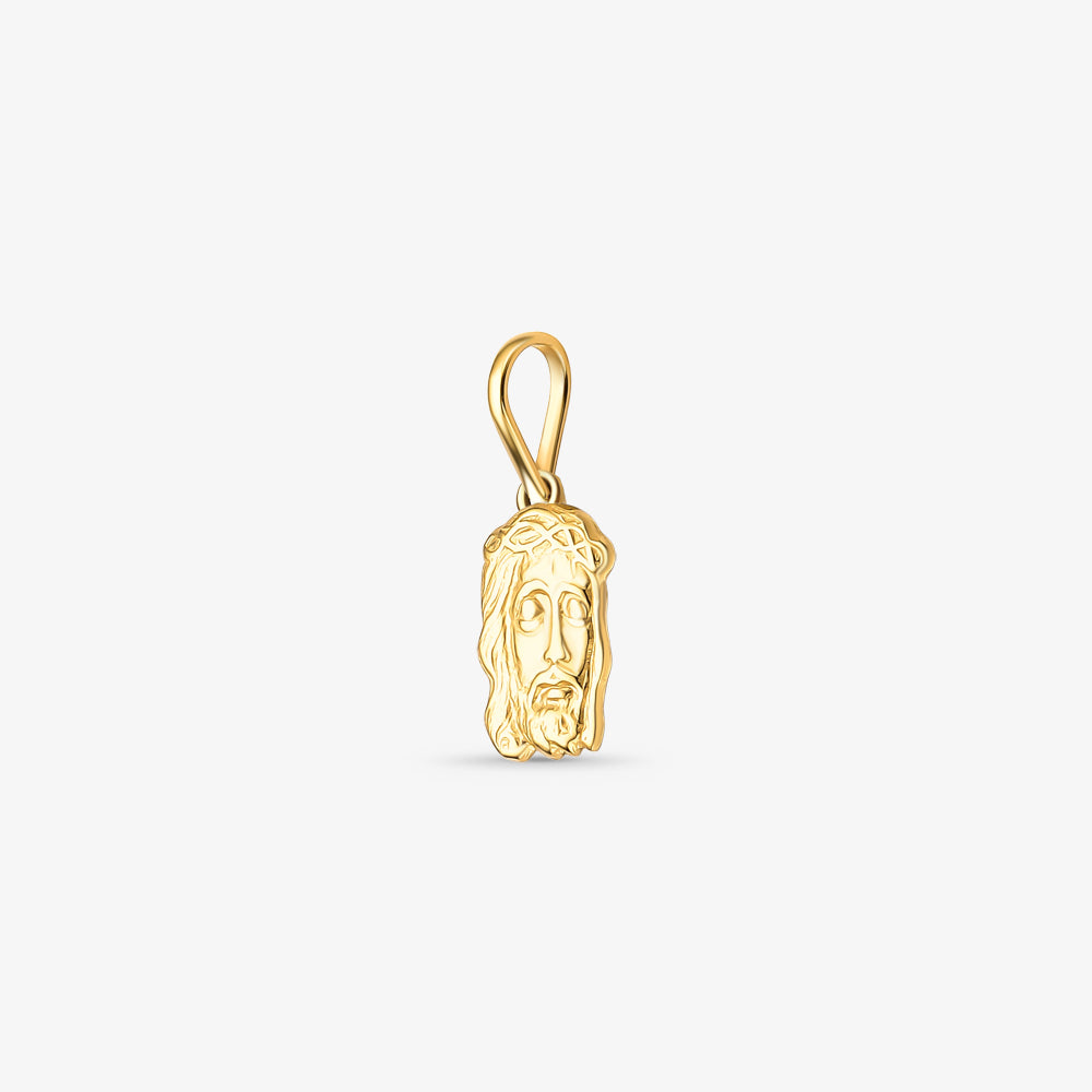 Pingente Face de Cristo Estampado em Ouro Amarelo 18K