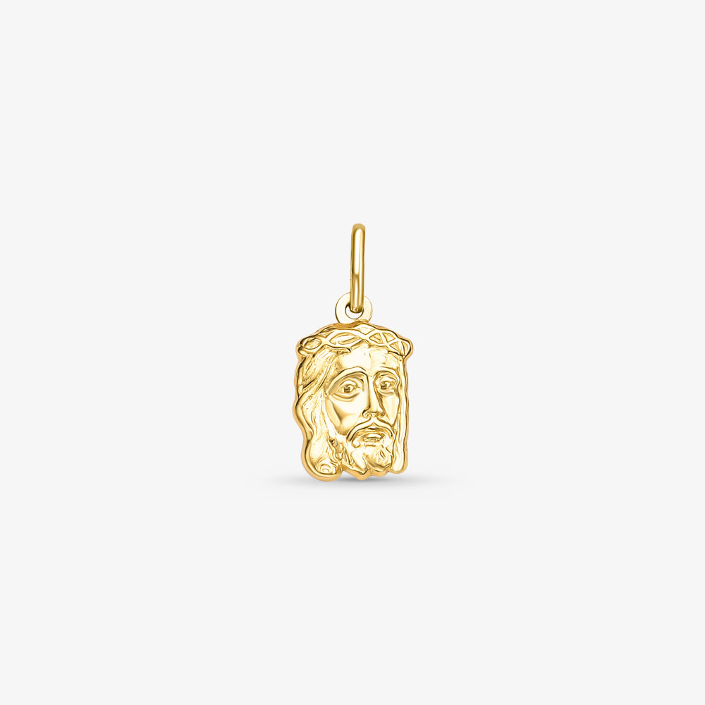 Pingente Face de Cristo Estampado em Ouro Amarelo 18K