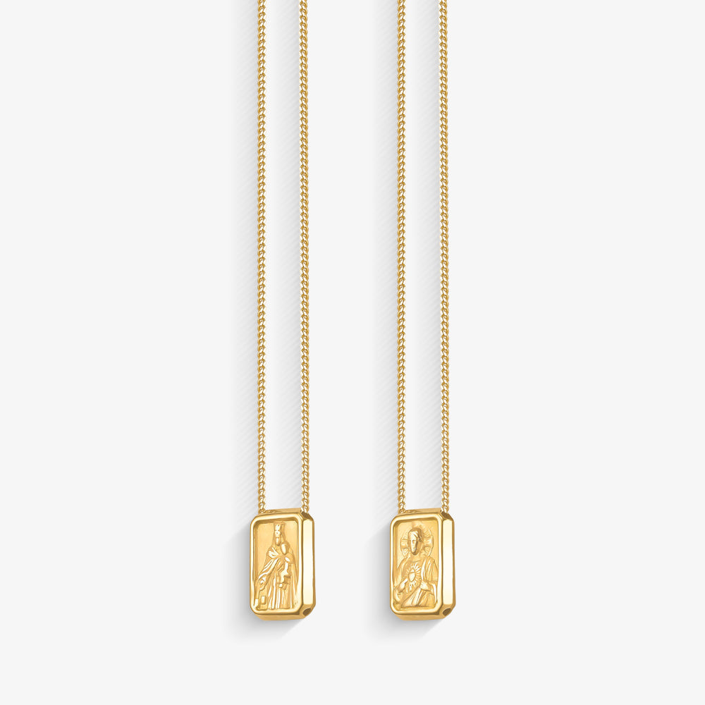 Escapulário Sagrado Coração P com 61cm em Ouro Amarelo 18K
