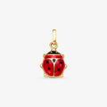Pingente Joaninha Esmaltada em Ouro Amarelo 18K