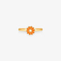 Anel Infantil Flor Laranja em Ouro Amarelo 18K