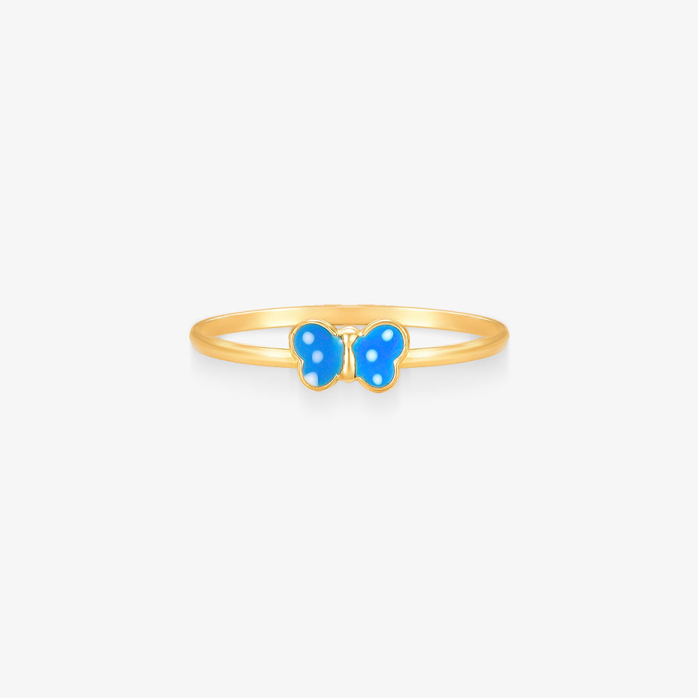 Anel Infantil Borboleta em Ouro Amarelo 18K
