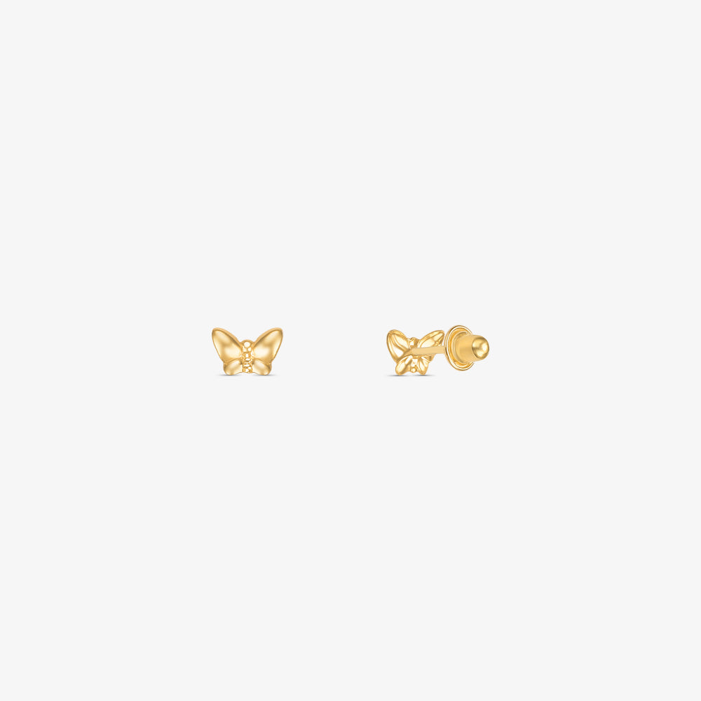 Brinco Micro Borboleta Baby em Ouro Amarelo 18K