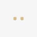 Brinco Baby Flor com Pedras em Ouro Amarelo 18K