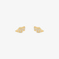 Brinco Baby Asa com Pedras em Ouro Amarelo 18K