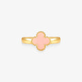 Anel Trevo Rosa Bebê em Ouro Amarelo 18K