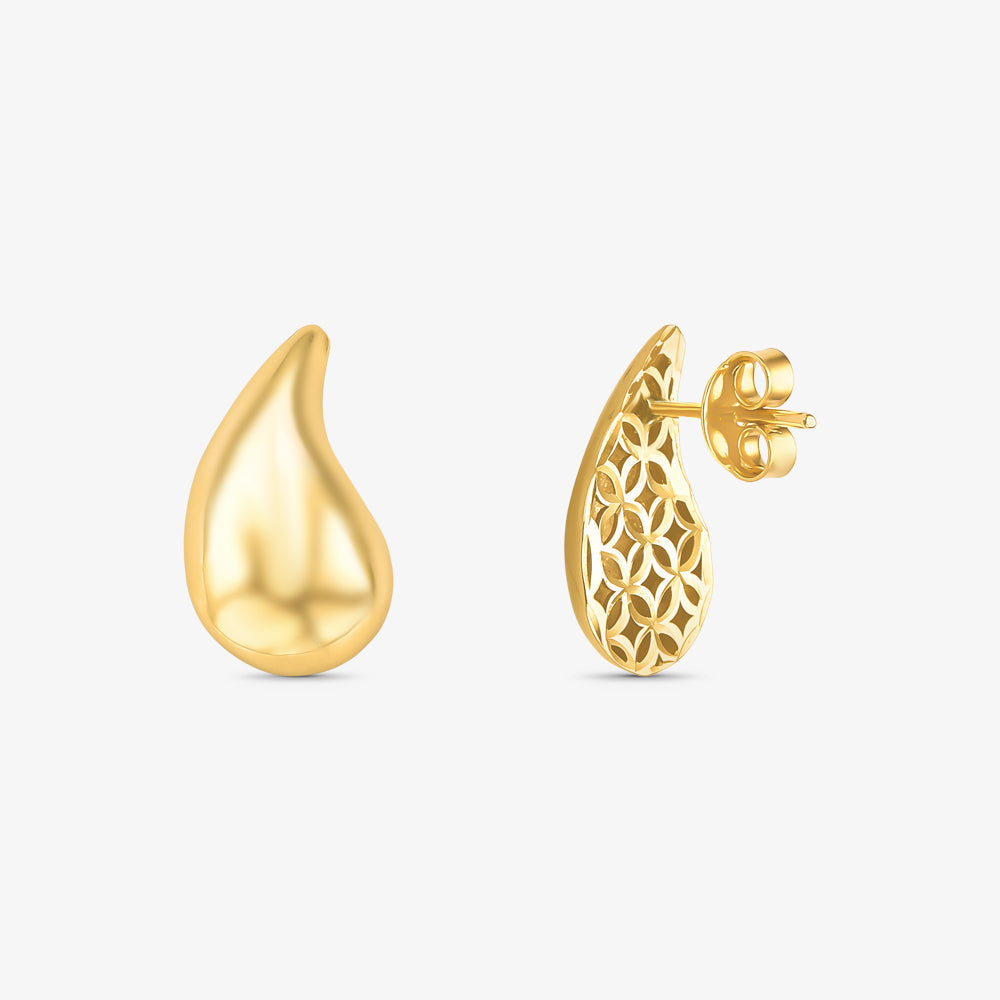 Brinco Gota Vazado em Ouro Amarelo 18K