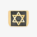 Anel Estrela de Davi em Ouro Amarelo 18K