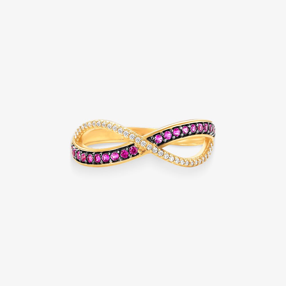 Anel Infinito em Ouro Amarelo 18K