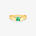 Anel Formatura Verde em Ouro Amarelo 18K