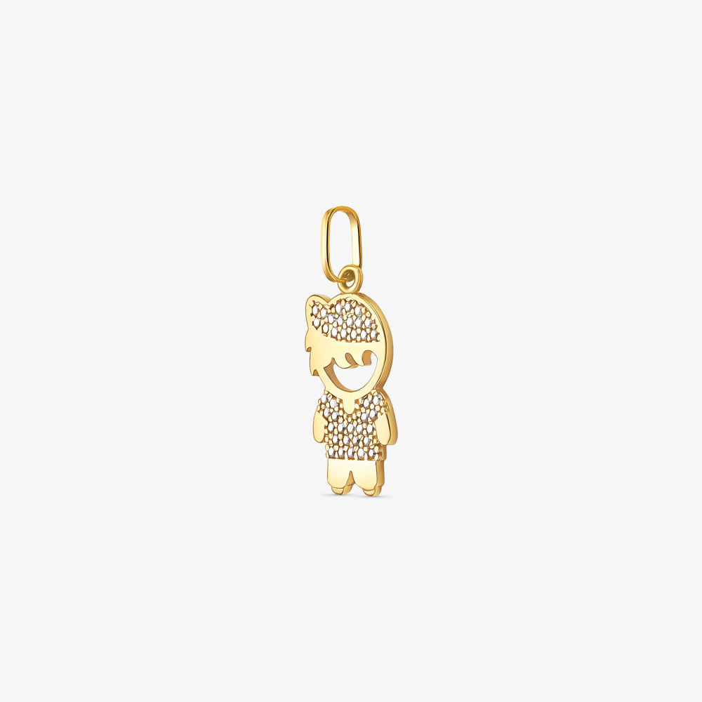 Pingente Menino com Pedra em Ouro Amarelo 18K