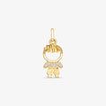Pingente Menino Franja com Pedras em Ouro Amarelo 18K