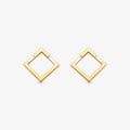 Brinco Losango Pendente em Ouro Amarelo 18K