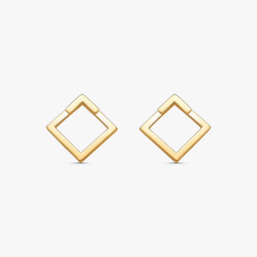 Brinco Losango Pendente em Ouro Amarelo 18K