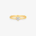 Anel Solitário em Ouro Amarelo 18K