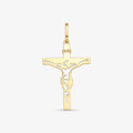 Pingente Cruz com Cristo Vazado INRI em Ouro Amarelo 18K