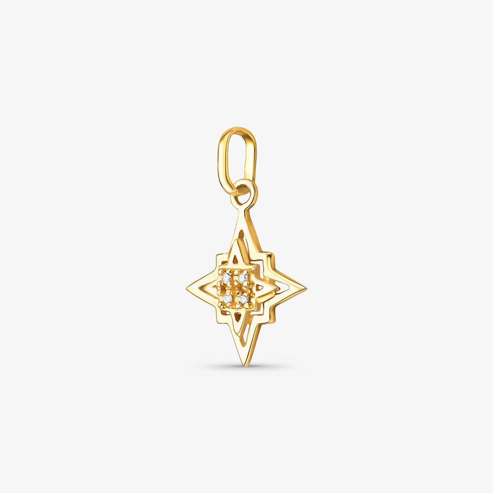 Pingente Estrela com Pedra em Ouro Amarelo 18K