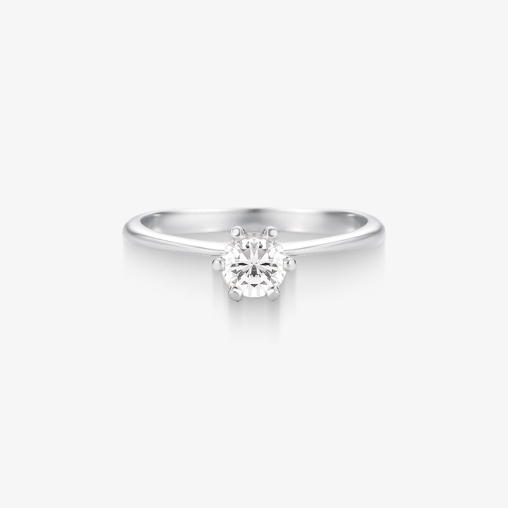 Anel Solitário Infinito com Diamante em Ouro Branco 18K