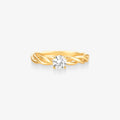 Anel Solitário Onyx com Diamante em Ouro Amarelo 18K