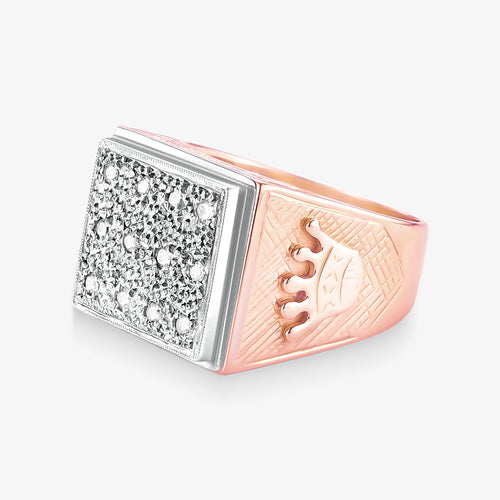 Anel Bicolor com Diamantes em Ouro 18K