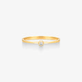 Anel Solitário Ponto com Diamante em Ouro Amarelo 18K