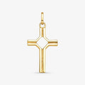 Pingente Cruz Trabalhada em Ouro Amarelo 18K