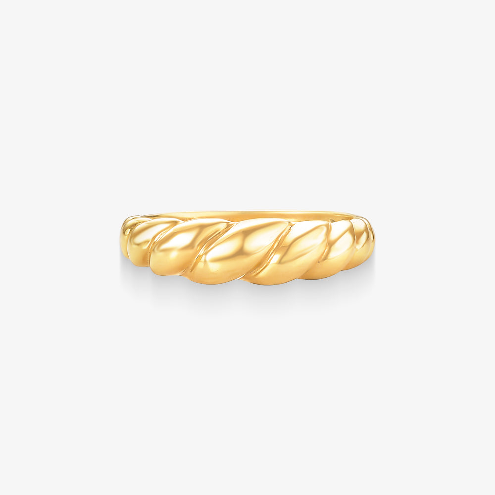 Anel Trançado em Ouro Amarelo 18K