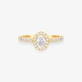 Anel Solitário Celeste com Diamante em Ouro Amarelo 18K