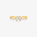 Anel Solitário Vega com Diamante em Ouro Amarelo 18K