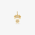 Pingente Menina com Pedra em Ouro Amarelo 18K