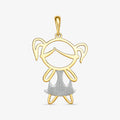 Pingente Menina Laser em Ouro Amarelo 18K