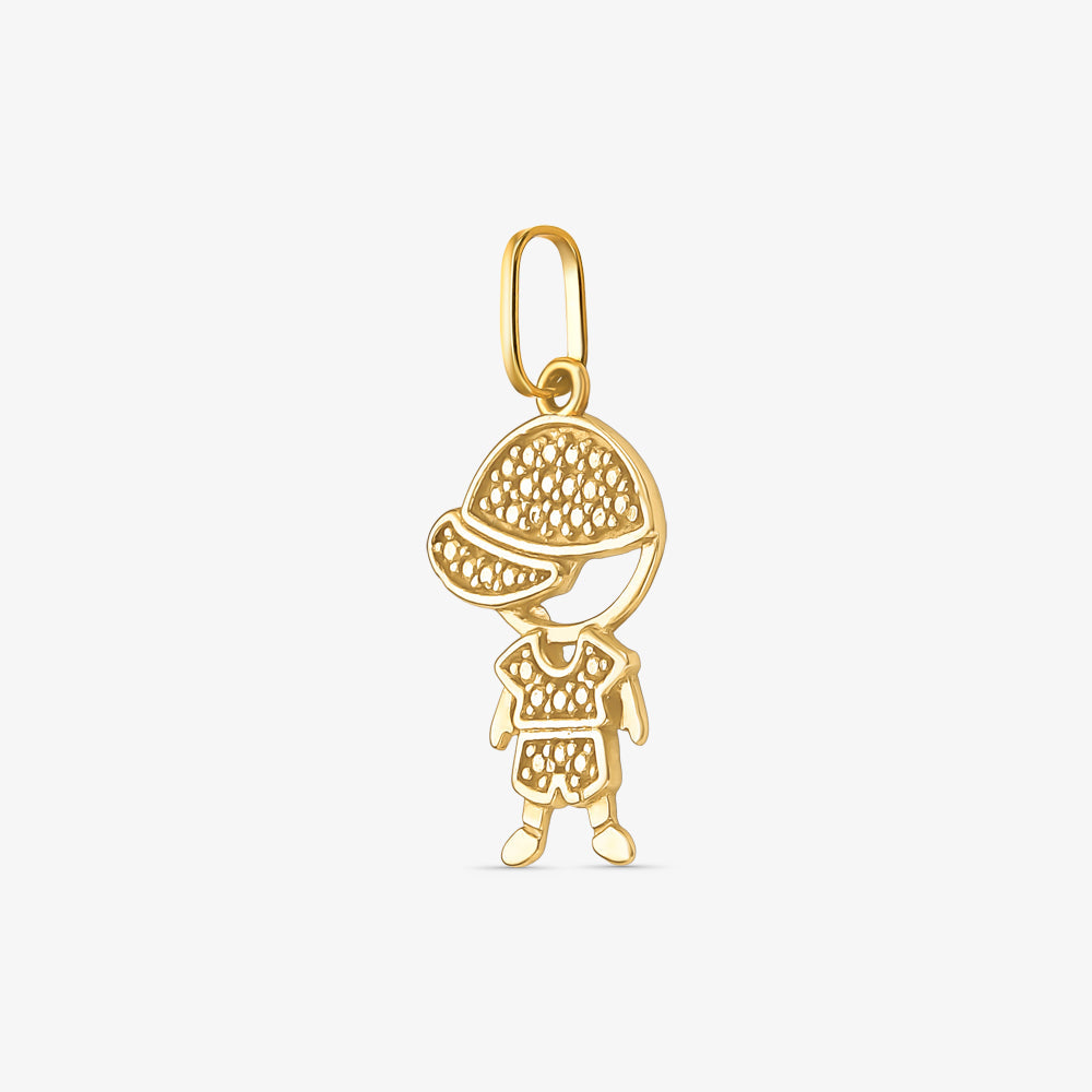 Pingente Menino Bone-G Dourado em Ouro Amarelo 18K