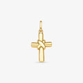 Pingente Cruz Pequena Corda em Ouro Amarelo 18K