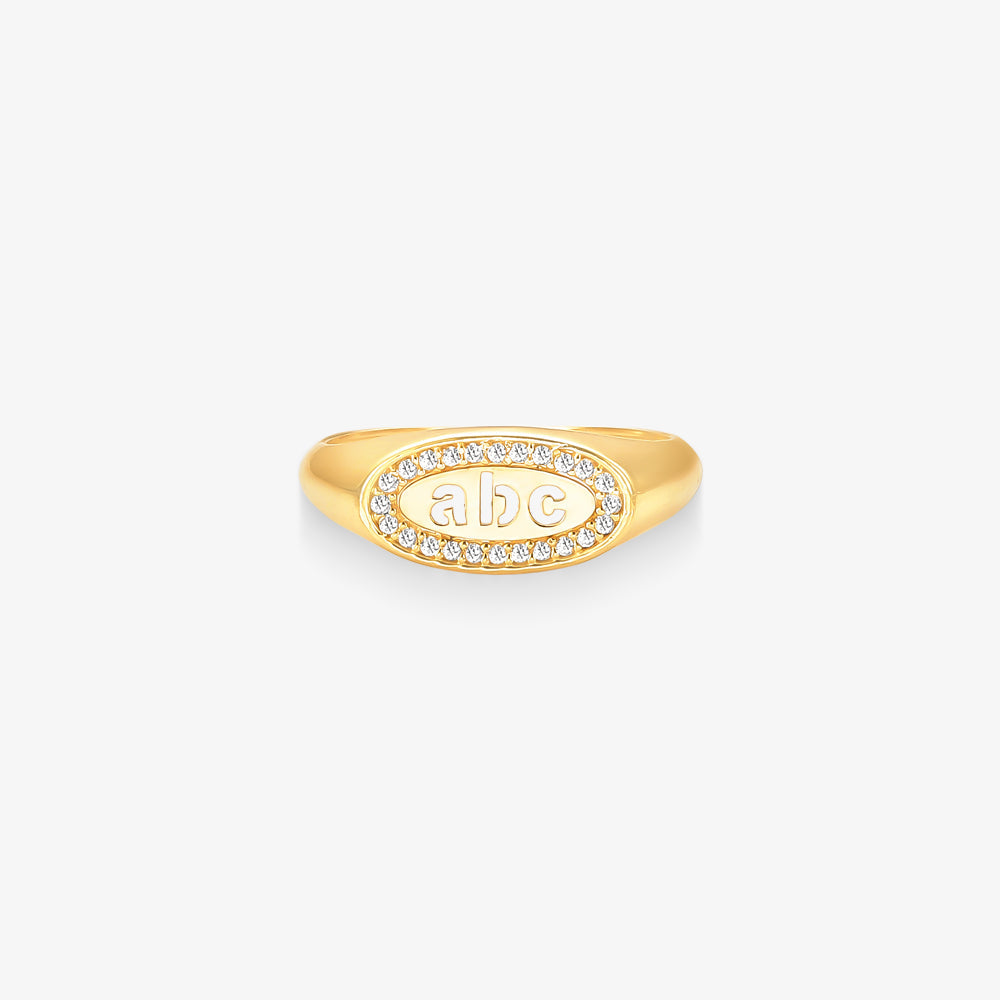 Anel ABC Vazado em Ouro Amarelo 18K