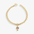 Pulseira Elo Português Balão com Pedras em Ouro Amarelo 18K, 19cm