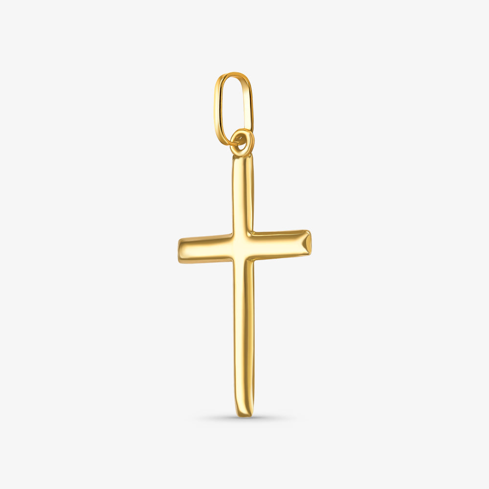 Pingente Cruz com Pontas Chanfradas em Ouro Amarelo 18K