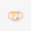Anel Bicolor com Diamante em Ouro 18K