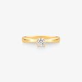 Anel Solitário Arka com Diamante em Ouro Amarelo 18K