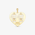 Pingente 2 Meninos com Pedra Coração Amor Eterno em Ouro Amarelo 18K