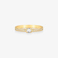 Anel Solitário Jasmin em Ouro Amarelo 18K