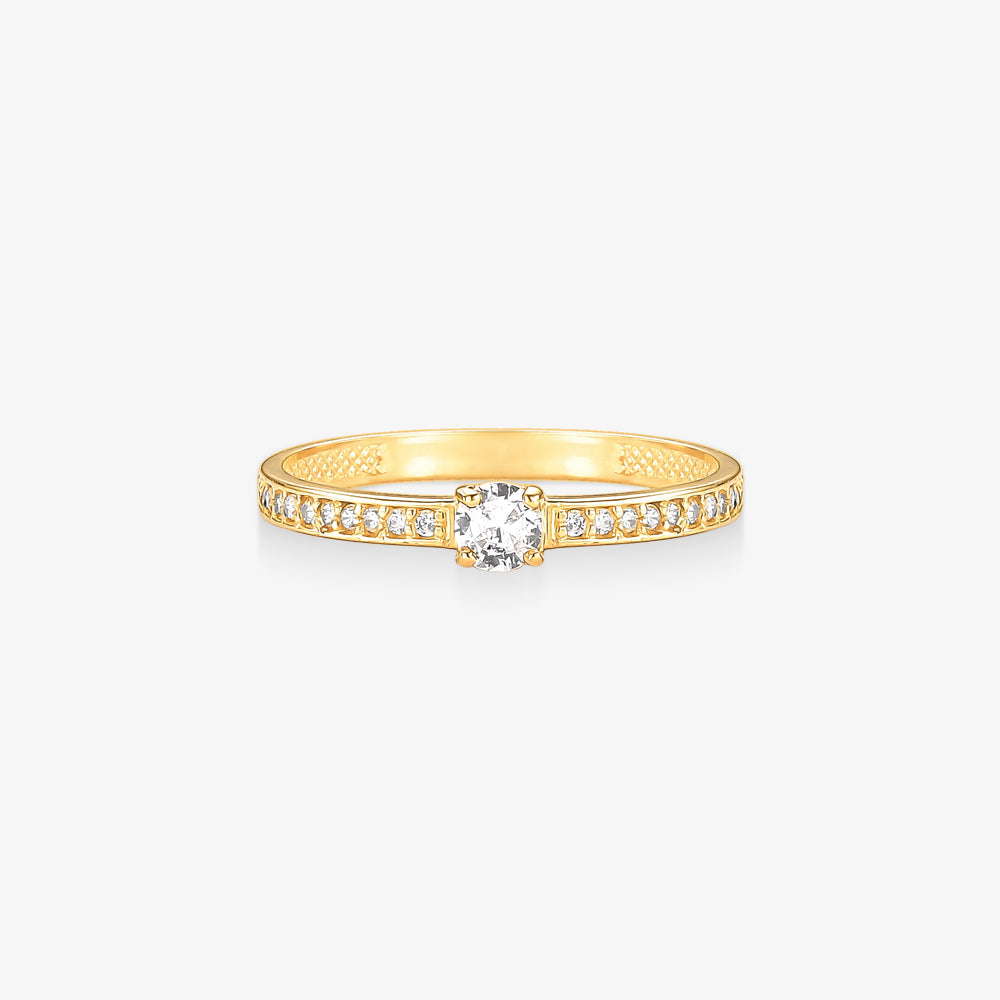 Anel Solitário Jasmin em Ouro Amarelo 18K