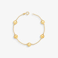 Pulseira Bola Lisa/Fosca em Ouro Amarelo 18K, 7mm, 20,5cm