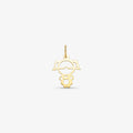 Pingente Menina Vazado Laser em Ouro Amarelo 18K