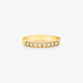 Anel Meia Aliança Veneza com Diamantes em Ouro Amarelo 18K