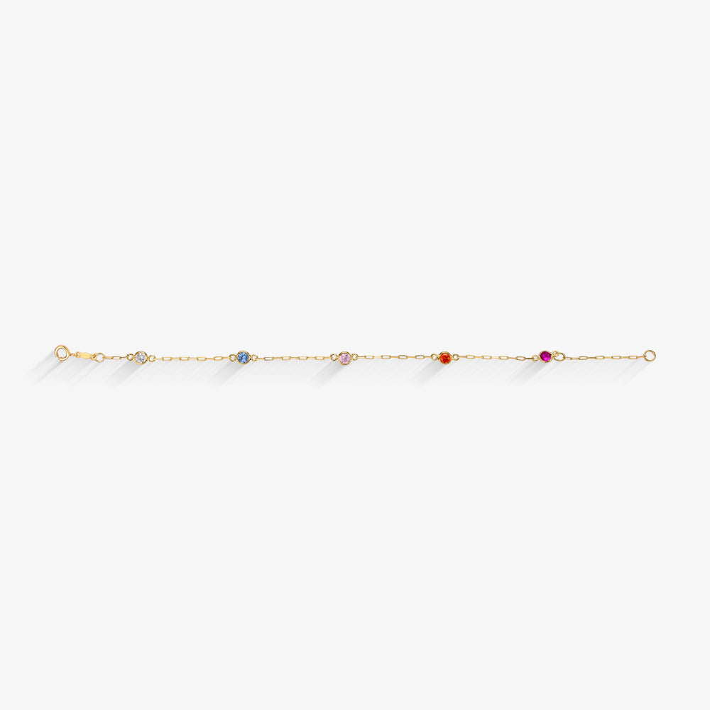 Pulseira Infantil com Pedras em Ouro Amarelo 18K