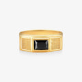 Anel Supremo com Ônix Natural em Ouro Amarelo 18K