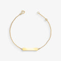 Pulseira Infantil Chapinha Elo Português em Ouro Amarelo 18K